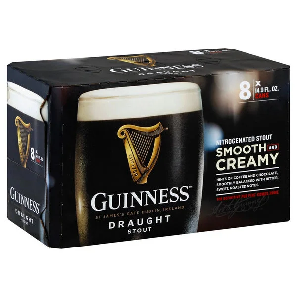 Guinness Draught Irish Stout (8 x 14.9oz cans)