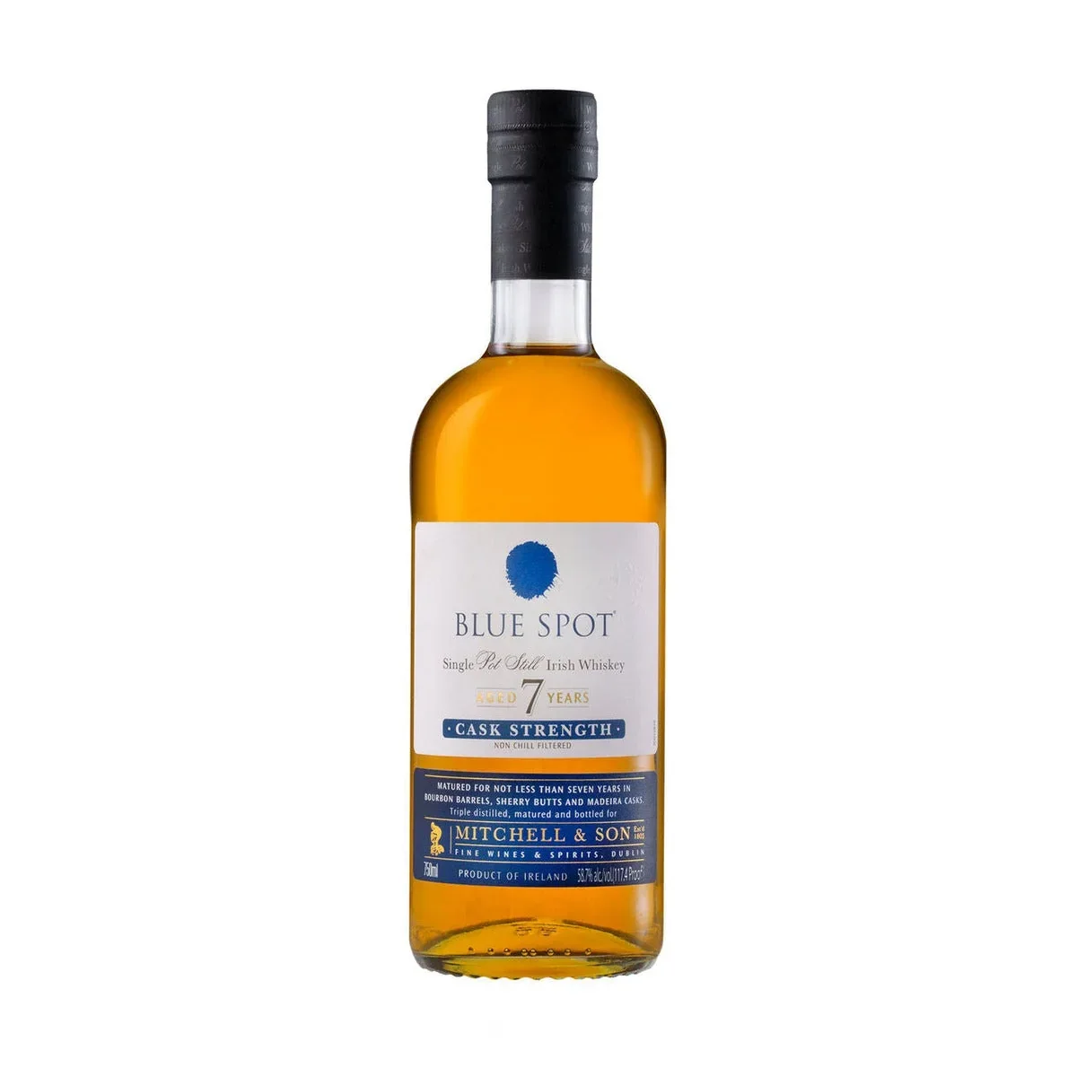 Blue Spot 7 Year Old Cask Strength Single Pot Still Irish Whiskey