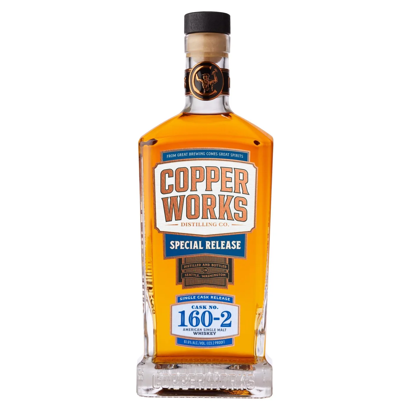 Copperworks American Single Malt Whiskey — Cask No. 160-2